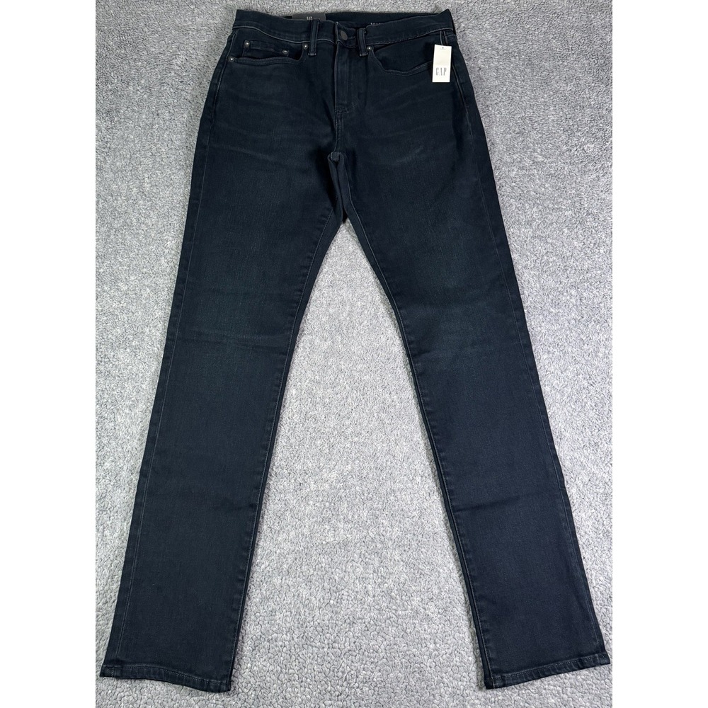 NWT Gap Slim Soft Wear Jeans Mens 30x32 Dark Wash Blue Gapflex Comfort Waistband